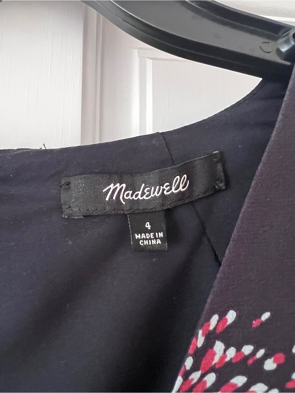 Madewell Floral Silk Knee-Length Dress, Long Sleeves - Picture 3 of 6